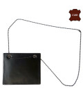 Porte-cartes en cuir avec chaine : seul