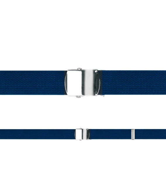 Ceinture sangle bleu boucle argent