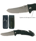 Couteau coupe sangle et brise vitre etui noir
