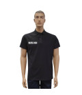 Polo noir mc imprime maitre chien 