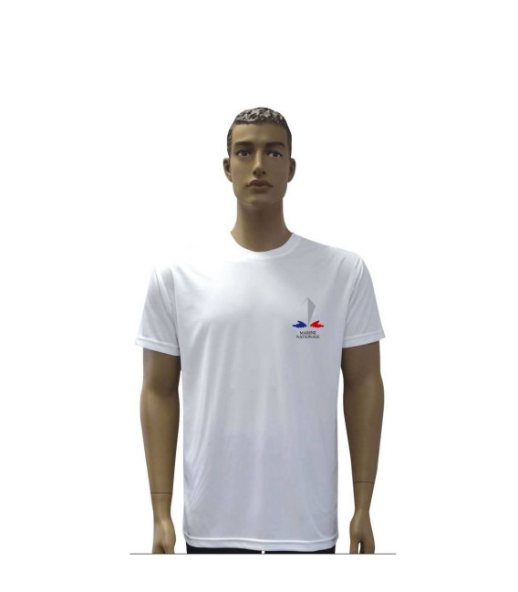 T-shirt cooldry serigraphie marine n coeur et dos