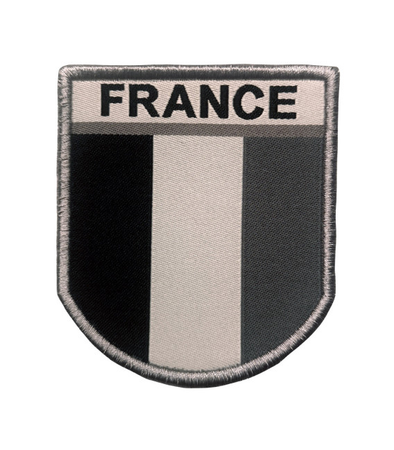 Ecusson France gris brodé sur tissu