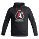 Hoodie A10 noir logos blanc/rouge