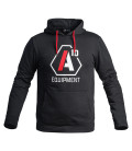 Hoodie A10 noir logos blanc/rouge