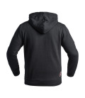 Hoodie A10 noir logos blanc/rouge