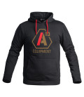 Hoodie A10 noir logos tan / rouge