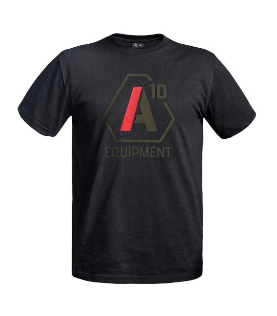 T-shirt Strong A10 noir logos vert olive/rouge