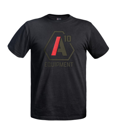 T-shirt Strong A10 noir logos vert olive/rouge