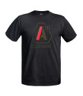 T-shirt Strong A10 noir logos vert olive/rouge
