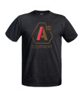 T-shirt Strong A10 noir logos tan/rouge