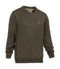 Pull Brode Col Rond Enfant Kaki - Percussion
