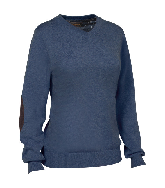 Pull femme chasse Arthemis bleu Club interchasse