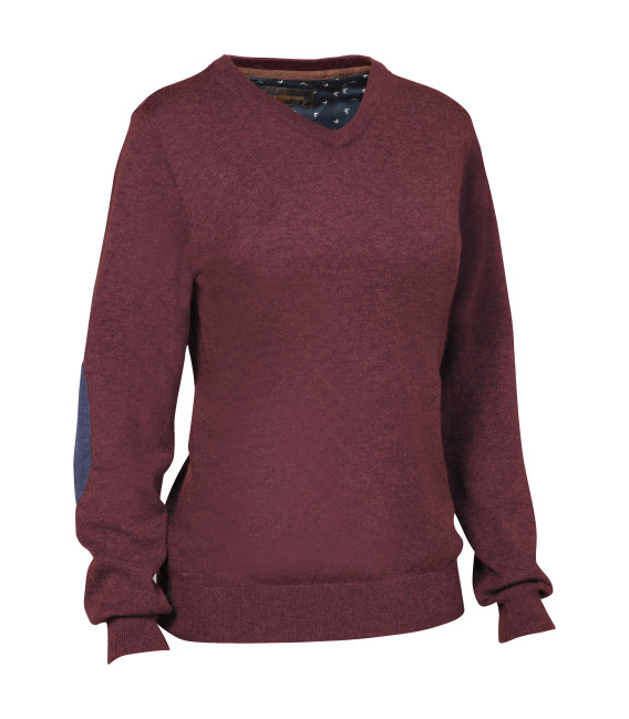 Pull femme chasse Arthemis Club Interchasse prune