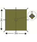 Bache tarp extreme kaki 300 x 300 cm