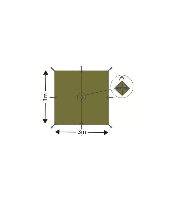Telone Multiuso MFH Mimetica 300x300 Cm - Telo Per Parapioggia, Tenda Da Sole, Campeggio