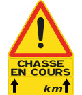 Triangle signalisation chasse en cours chasse Divers Stepland