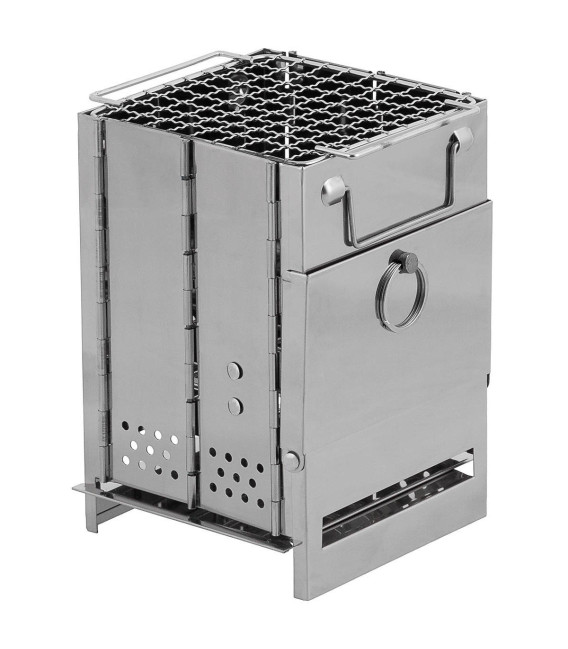 Poêle Fusée pliable en inox format mini