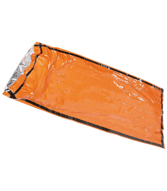 Sac de couchage d'Urgence, orange, un côté revêtu d'aluminium