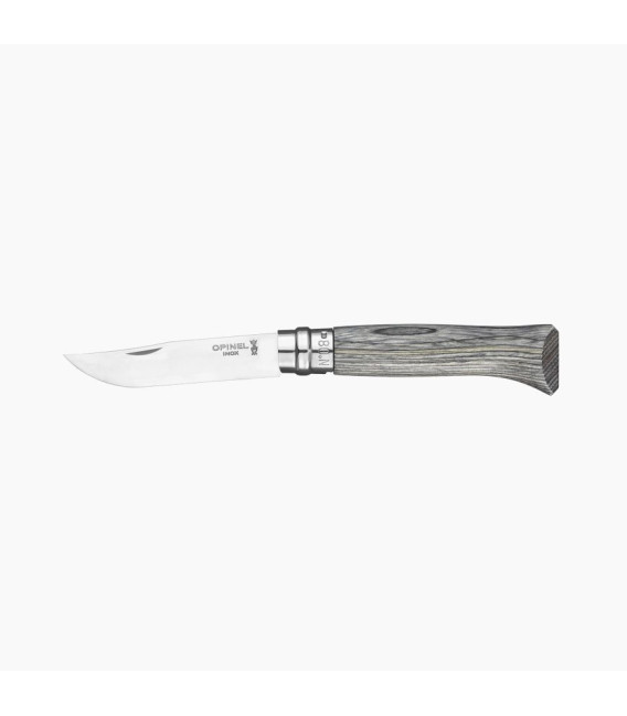 Couteau Opinel N°08 Bouleau lamellé Gris