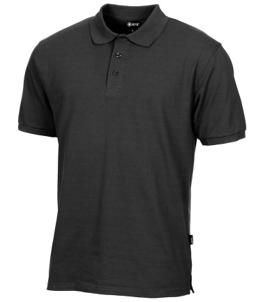 Polo, noir, avec patte de boutonnage