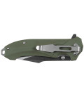 Couteau pliant, manche G10, kaki, clip ceinture, une main - Surplus militaire