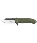 Couteau pliant, manche G10, kaki, clip ceinture, une main - Surplus militaire