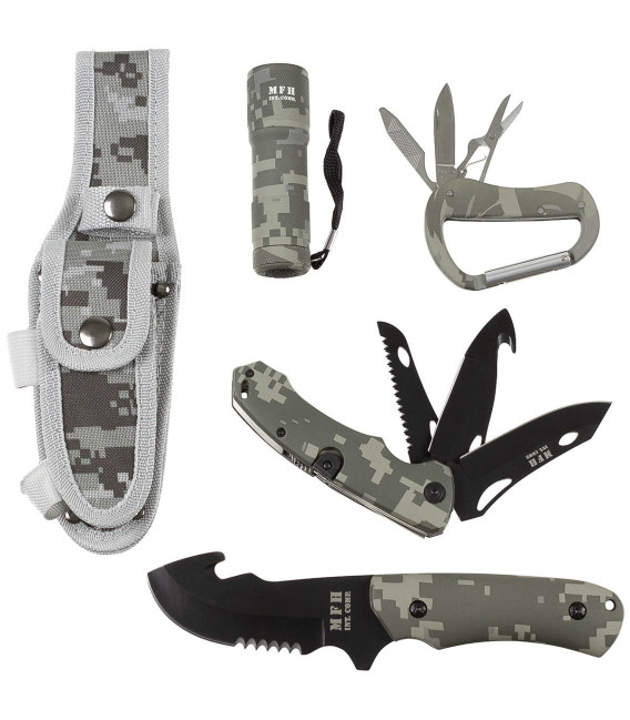 Set couteau avec LED et gaine en nylon, AT-digital - Surplus militaire