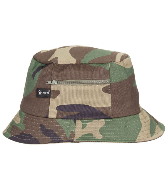Chapeau de pêcheur, woodland, petite poche latérale - Surplus militaire