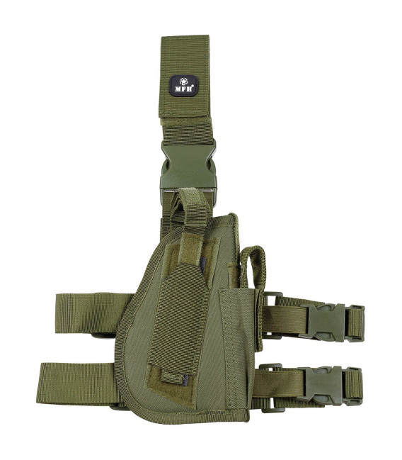Holster, kaki, fix. cuisse et ceinture, droit - Surplus militaire