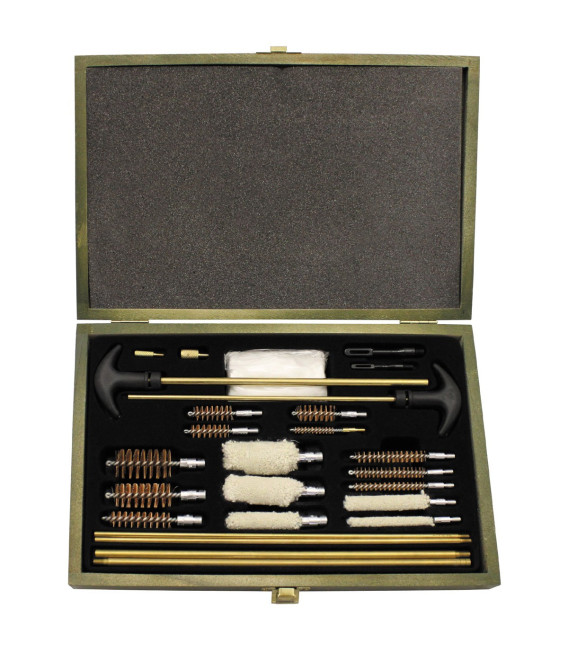 kit de nettoyage, universel pour pistolet, boite en bois - Surplus militaire