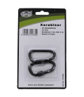mousqueton, D 6mmx6 cm, noir, vis de blocage, paquet de 2 - Surplus militaire