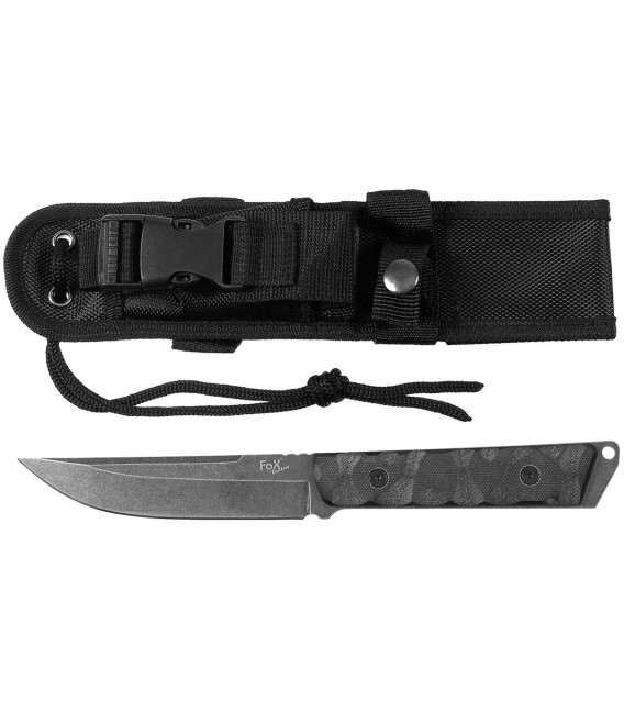 couteau "Fighter", noir, stonew., poignee G10 - Surplus militaire
