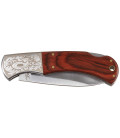 couteau pliant, poignée bois, ornamentation - Surplus militaire