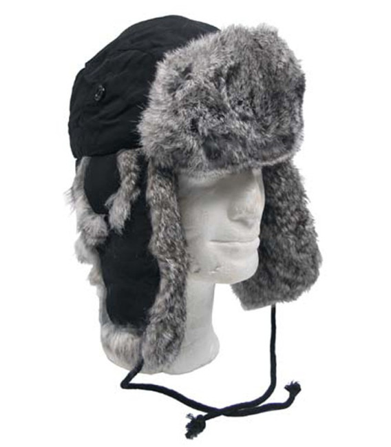 Chapka noire avec fourrure - Surplus militaire