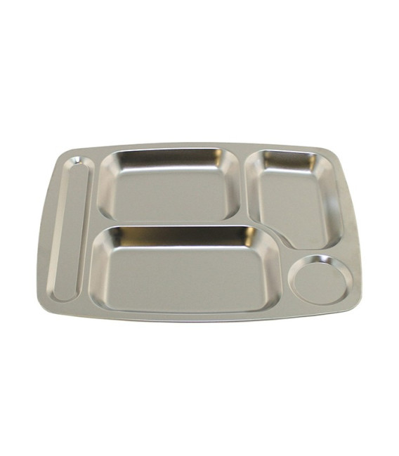 Plateau Repas Acier Inoxydable 5 Compartiments - Surplus militaire