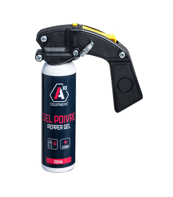Aérosol lacrymogène anti-agression gel poivre 100 ml avec poignée