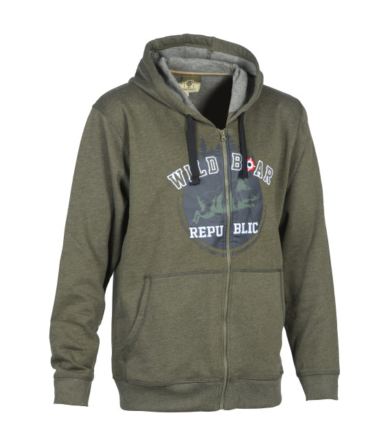 Sweat Shirt A Capuche Wild Boar Republic Kaki