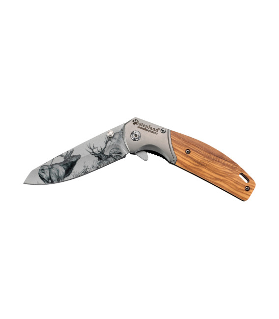 Couteau Pliant Lame 11 Cm Impression Cerf Divers
