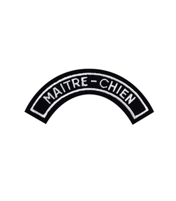 Ecusson demi-lune "Maitre-Chien" noir-blanc