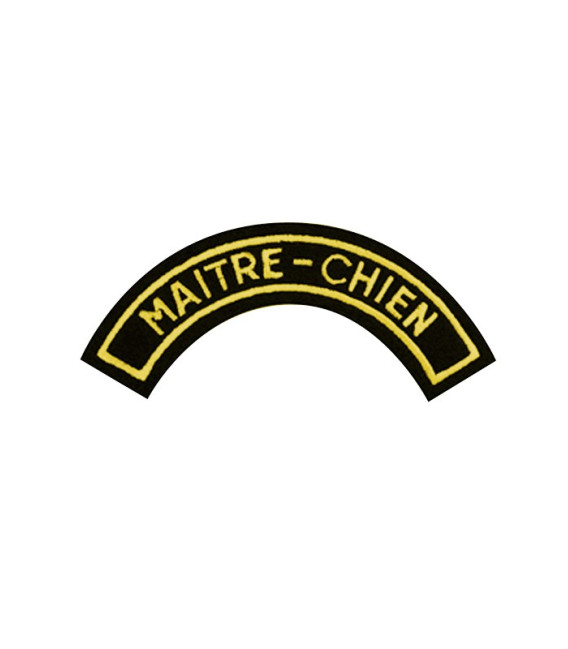 Ecusson demi-lune "Maitre-Chien" noir-jaune