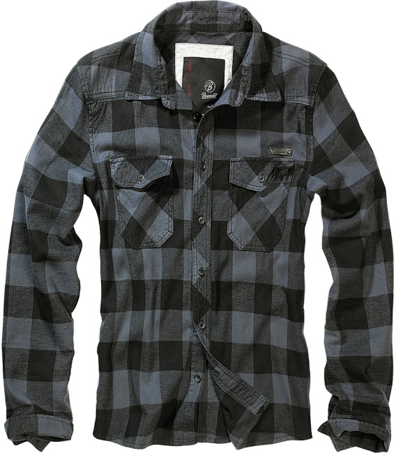 Chemise Brandit à carreaux Noir / Gris - Surplus militaire