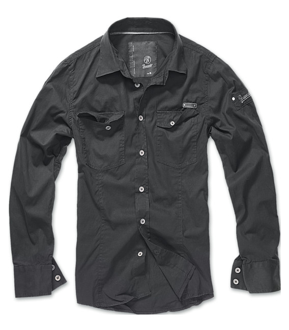 Chemise Brandit SlimFit Noire - Surplus militaire