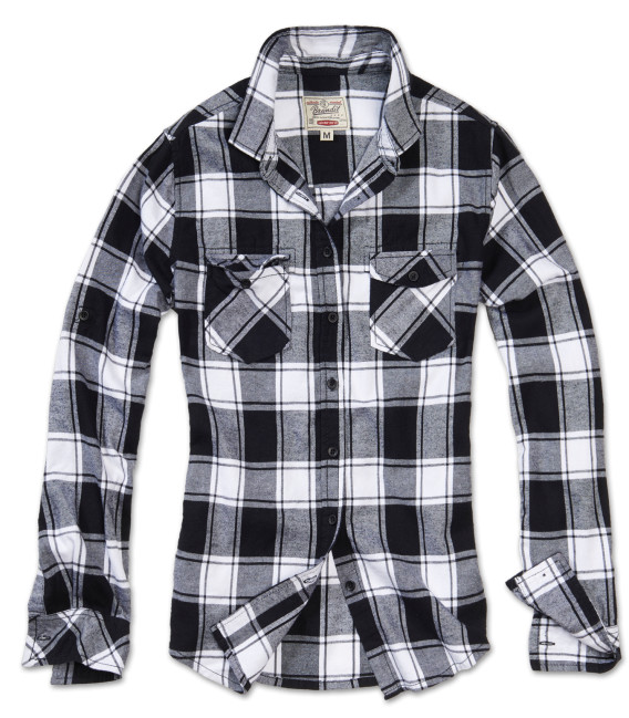 Chemise Amy Flanell Brandit blanc/noir - Surplus militaire