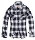 Chemise Amy Flanell Brandit blanc/noir - Surplus militaire