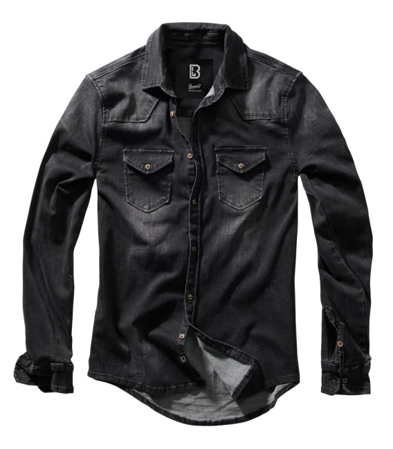Chemise Brandit Riley Denim Noir