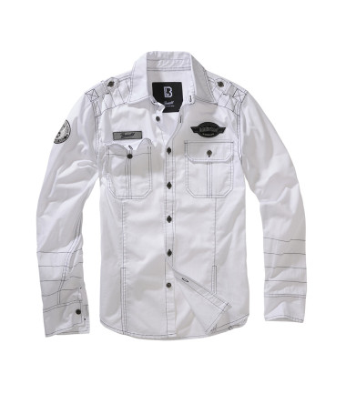 Chemise à Manches Longues Luis Vintage Brandit Blanche