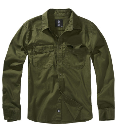 Chemise flanelle à manches longues Kaki Brandit