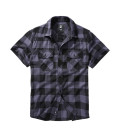 Chemise à carreaux manches mi-longues Brandit Noir et gris