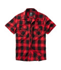 Chemise à carreaux manches mi-longues Brandit Noir et rouge