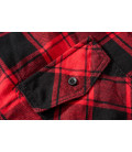 Chemise à carreaux manches mi-longues Brandit Noir et rouge